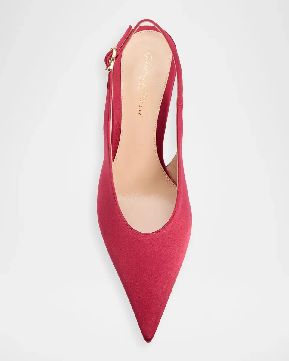 Gianvito Rossi 70mm Sofia Satin Slingback Pumps | Thumbnail 4 Gianvito Rossi 70mm Sofia Satin Slingback Pumps | Thumbnail 4