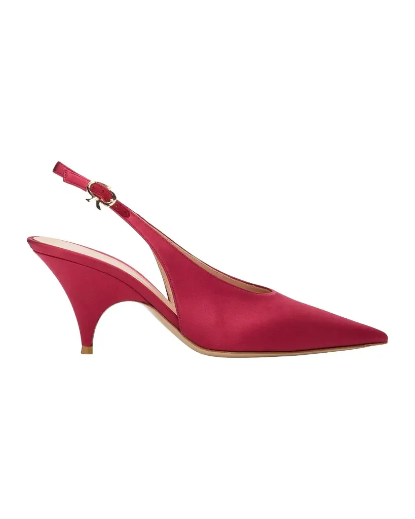 Gianvito Rossi 70mm Sofia Satin Slingback Pumps | Image 1 Gianvito Rossi 70mm Sofia Satin Slingback Pumps | Image 1