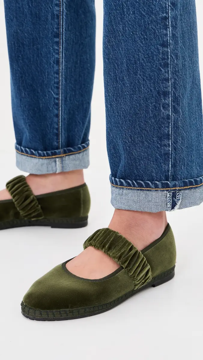 Flabelus Mafalda Velvet Mary Jane Flats | Thumbnail 3 Flabelus Mafalda Velvet Mary Jane Flats | Thumbnail 3