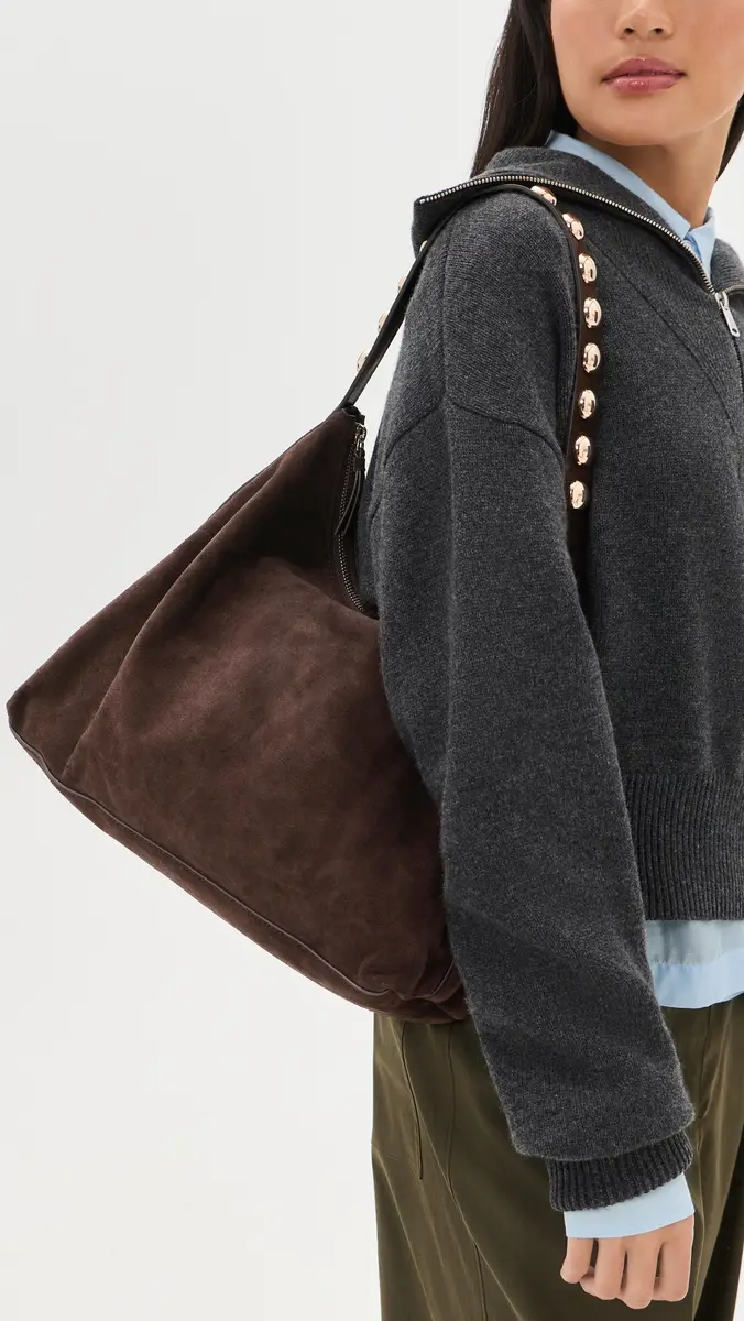 Loeffler Randall Stassie Studded Slouchy Suede Shoulder Bag | Thumbnail 2 Loeffler Randall Stassie Studded Slouchy Suede Shoulder Bag | Thumbnail 2
