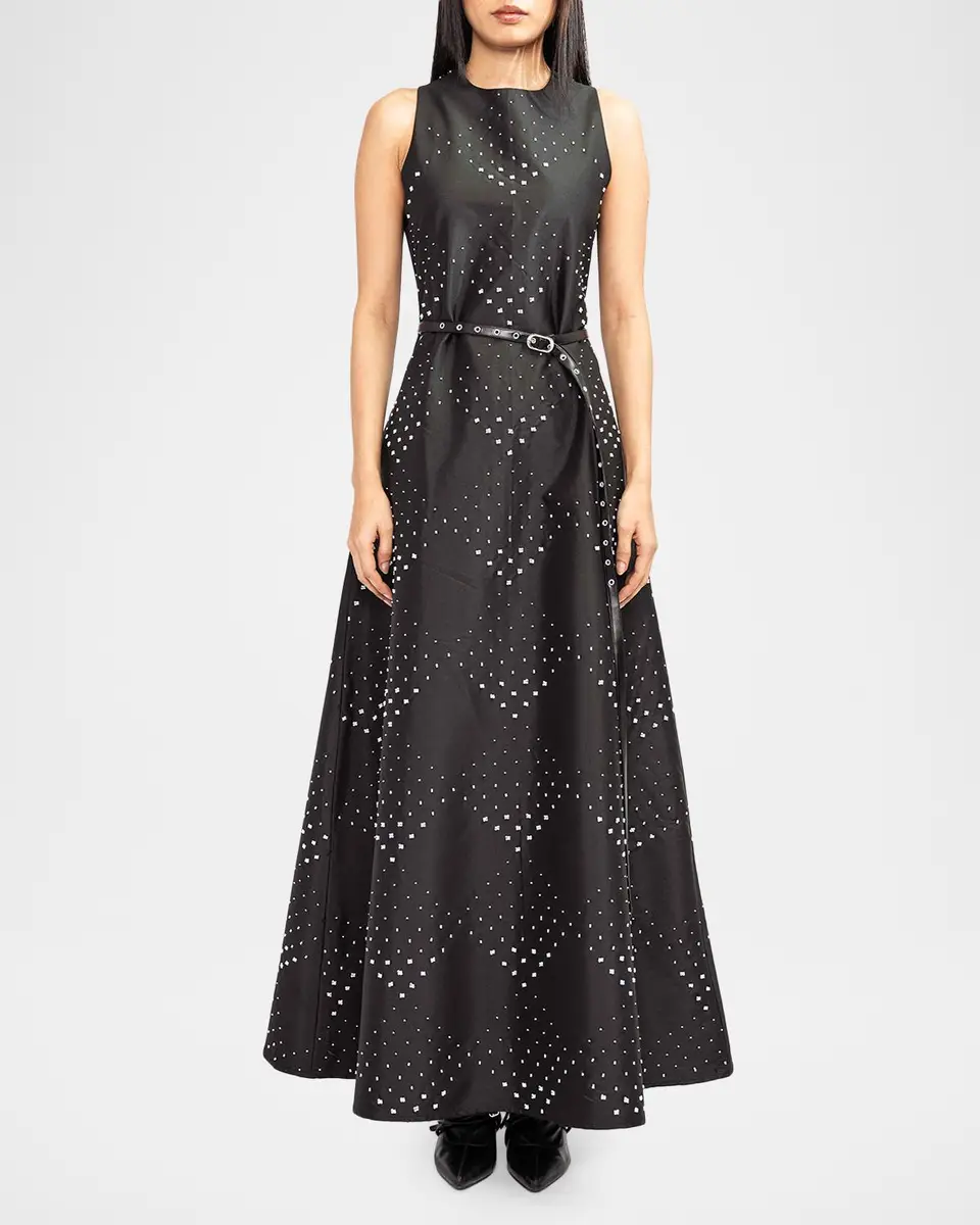 LOVEBIRDS Bennet Diamond-Patterned A-Line Maxi Dress | Thumbnail 2 LOVEBIRDS Bennet Diamond-Patterned A-Line Maxi Dress | Thumbnail 2