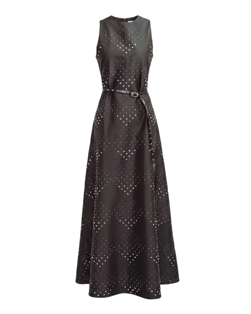 LOVEBIRDS Bennet Diamond-Patterned A-Line Maxi Dress | Image 1 LOVEBIRDS Bennet Diamond-Patterned A-Line Maxi Dress | Image 1
