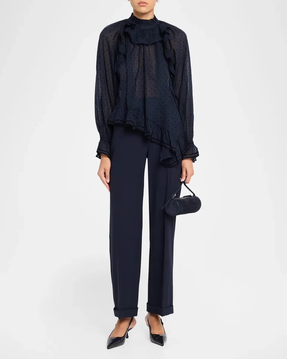 Ulla Johnson Marcella Long-Sleeve Asymmetric Cotton Blouse | Thumbnail 2 Ulla Johnson Marcella Long-Sleeve Asymmetric Cotton Blouse | Thumbnail 2