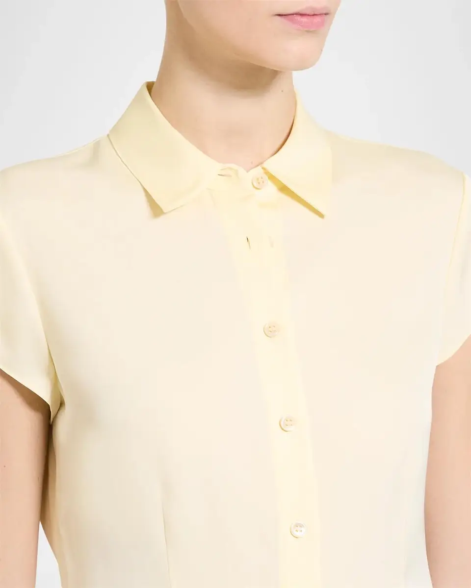 Theory Cap-Sleeve Modern Silk Georgette Blouse | Thumbnail 5 Theory Cap-Sleeve Modern Silk Georgette Blouse | Thumbnail 5
