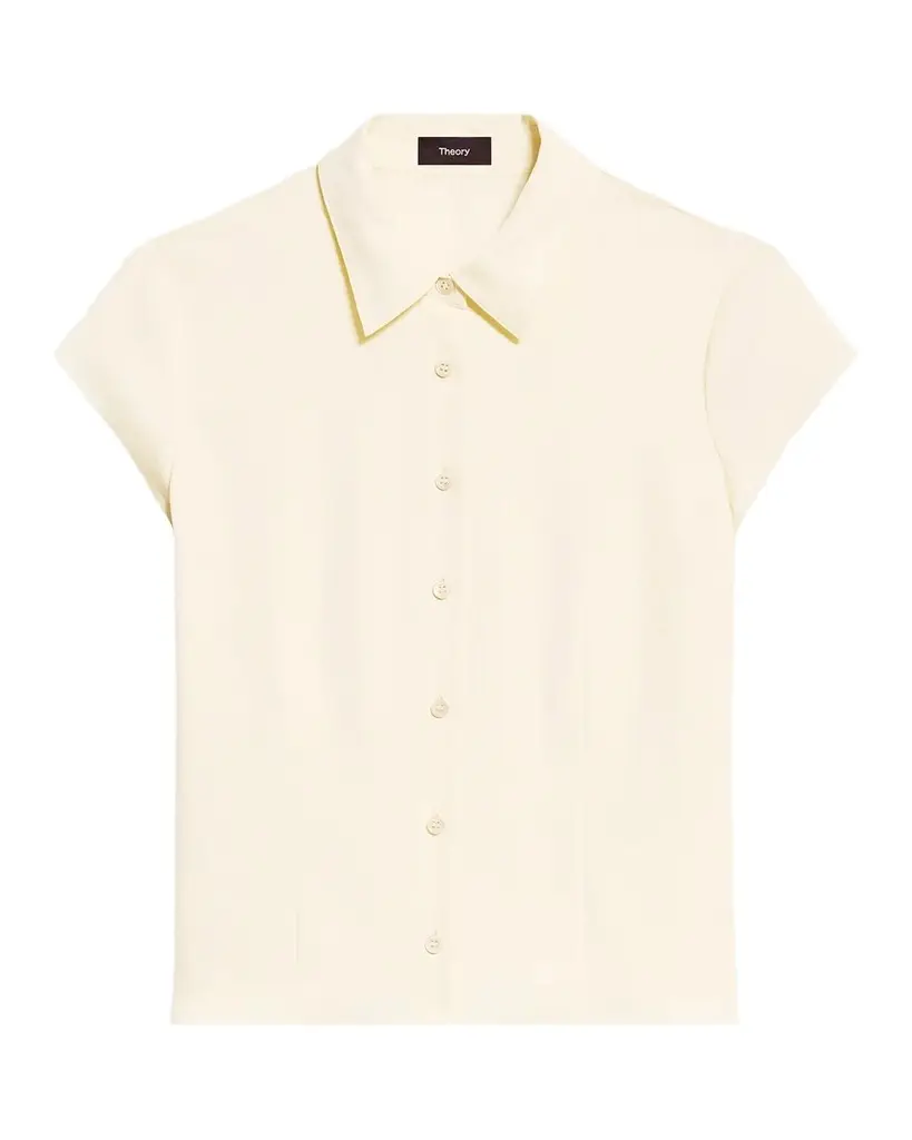 Cap-Sleeve Modern Silk Georgette Blouse Cap-Sleeve Modern Silk Georgette Blouse