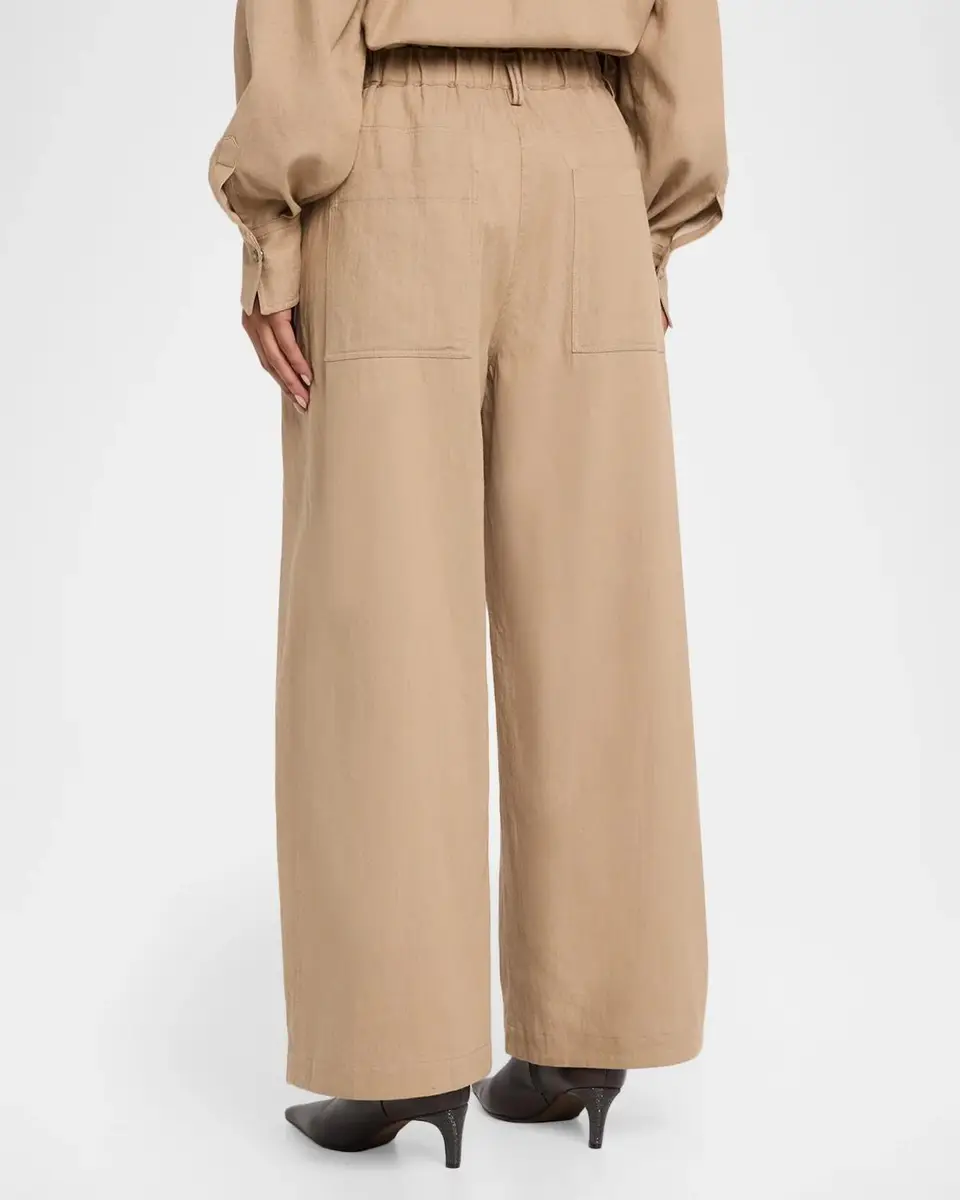 Brunello Cucinelli Sparkle Twill Wide-Leg Pants | Thumbnail 3 Brunello Cucinelli Sparkle Twill Wide-Leg Pants | Thumbnail 3