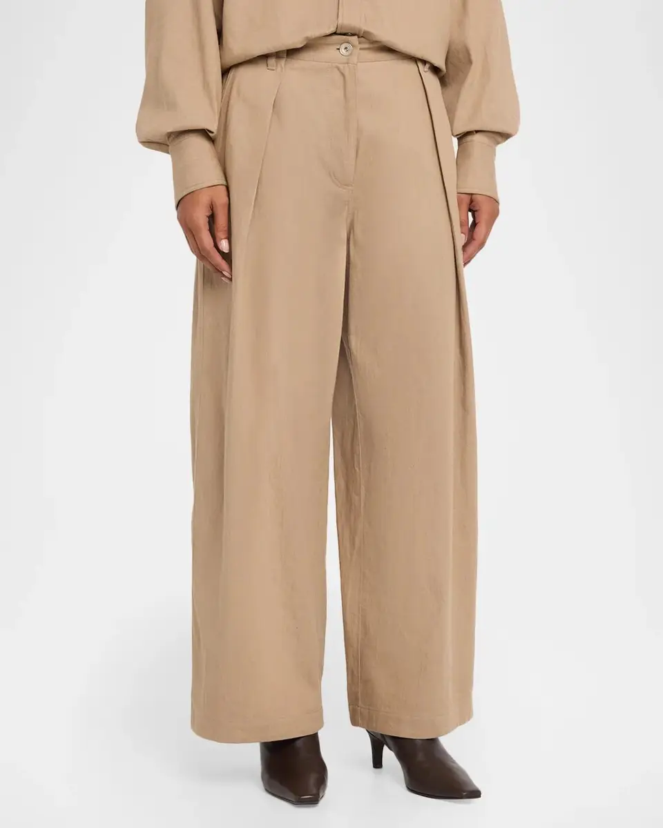 Brunello Cucinelli Sparkle Twill Wide-Leg Pants | Thumbnail 4 Brunello Cucinelli Sparkle Twill Wide-Leg Pants | Thumbnail 4
