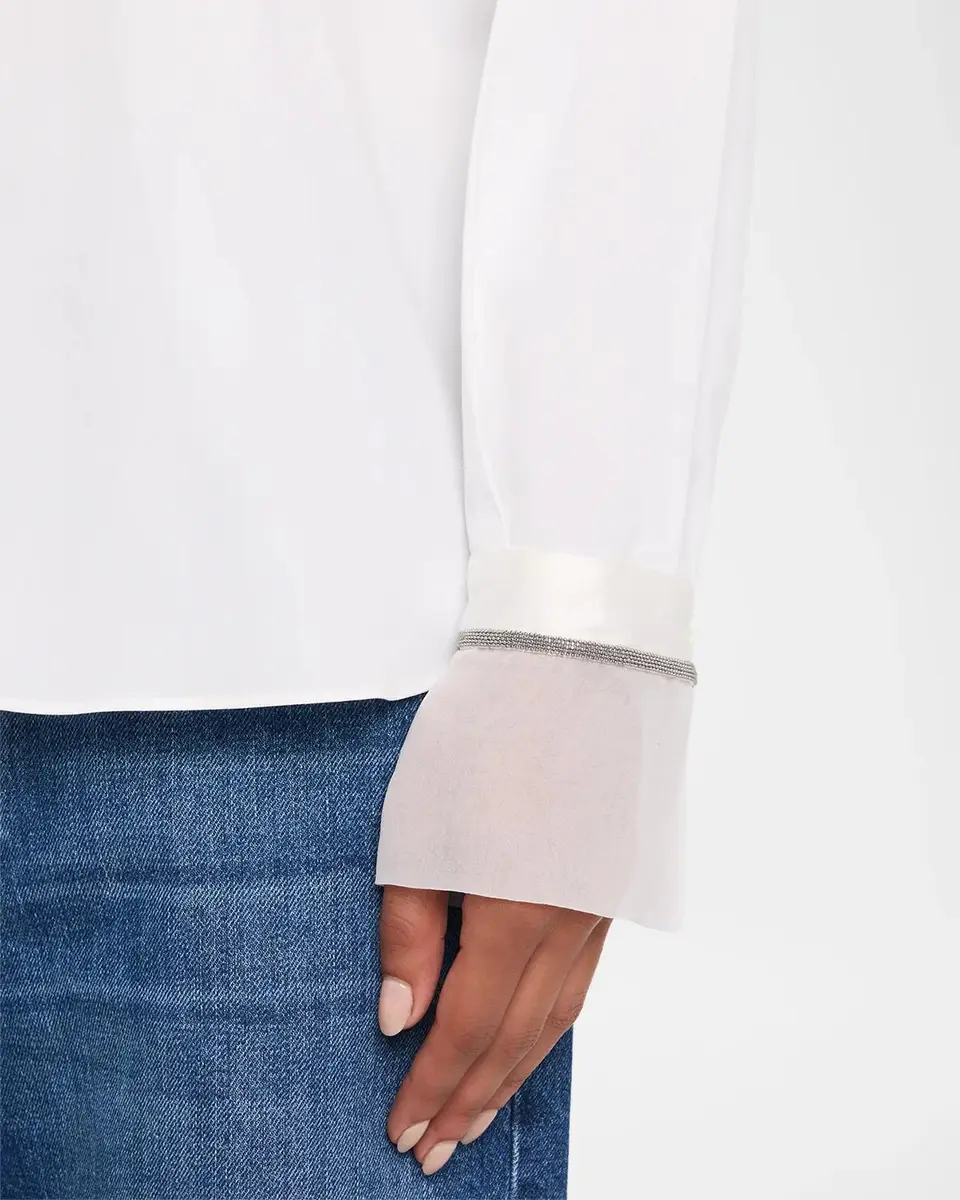Brunello Cucinelli Monili Sheer-Cuff Cotton Button-Down Shirt | Thumbnail 5 Brunello Cucinelli Monili Sheer-Cuff Cotton Button-Down Shirt | Thumbnail 5