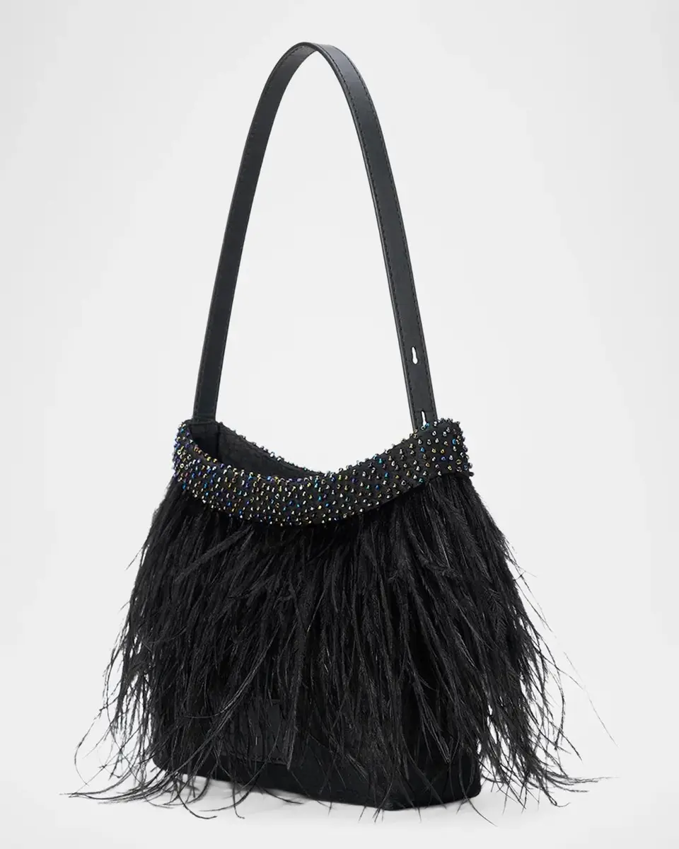 Staud Winslow Beaded Feather Top-Handle Bag | Thumbnail 3 Staud Winslow Beaded Feather Top-Handle Bag | Thumbnail 3