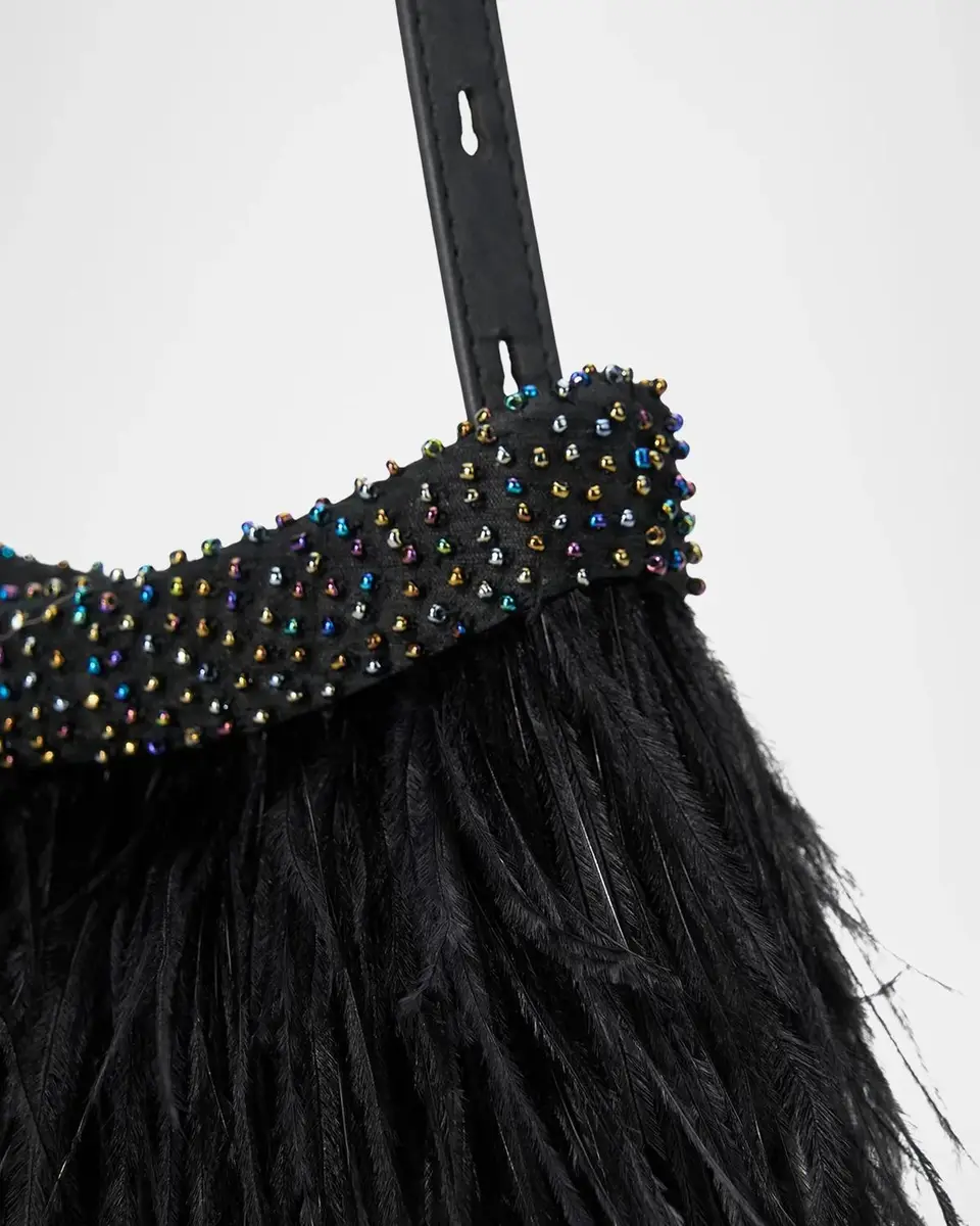 Staud Winslow Beaded Feather Top-Handle Bag | Thumbnail 6 Staud Winslow Beaded Feather Top-Handle Bag | Thumbnail 6