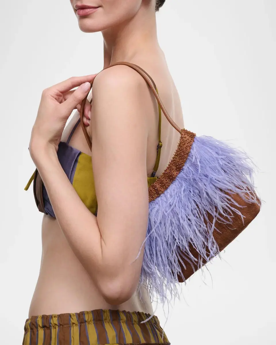 Staud Winslow Beaded Feather Top-Handle Bag | Thumbnail 7 Staud Winslow Beaded Feather Top-Handle Bag | Thumbnail 7
