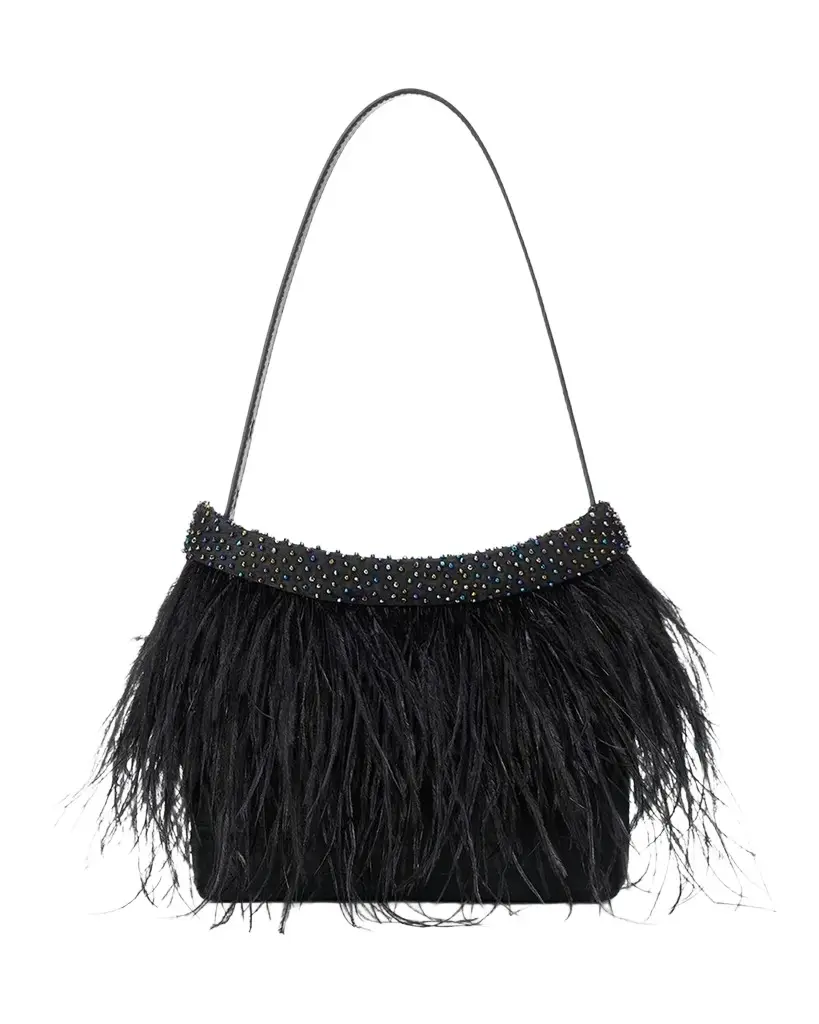 Staud Winslow Beaded Feather Top-Handle Bag | Image 1 Staud Winslow Beaded Feather Top-Handle Bag | Image 1