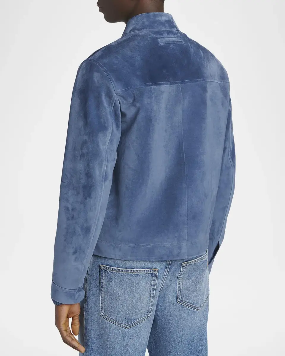 Zegna Men's Suede Full-Zip Blouson | Thumbnail 3 Zegna Men's Suede Full-Zip Blouson | Thumbnail 3