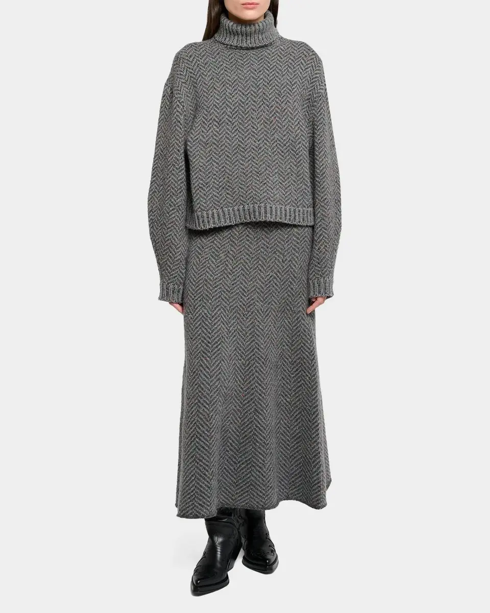 Gabriela Hearst Courtney Cashmere Herringbone Turtleneck Sweater | Thumbnail 2 Gabriela Hearst Courtney Cashmere Herringbone Turtleneck Sweater | Thumbnail 2