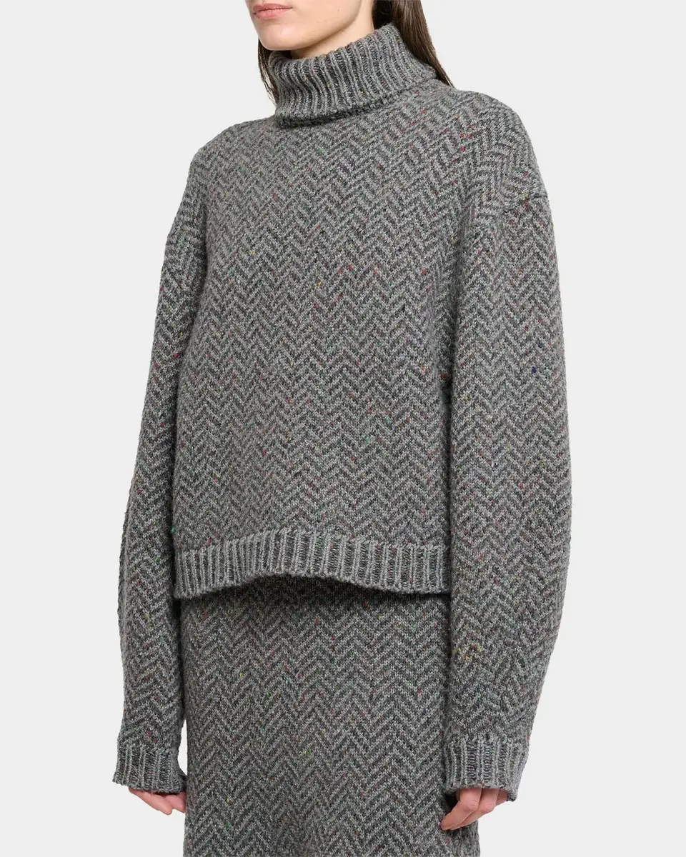Gabriela Hearst Courtney Cashmere Herringbone Turtleneck Sweater | Thumbnail 4 Gabriela Hearst Courtney Cashmere Herringbone Turtleneck Sweater | Thumbnail 4