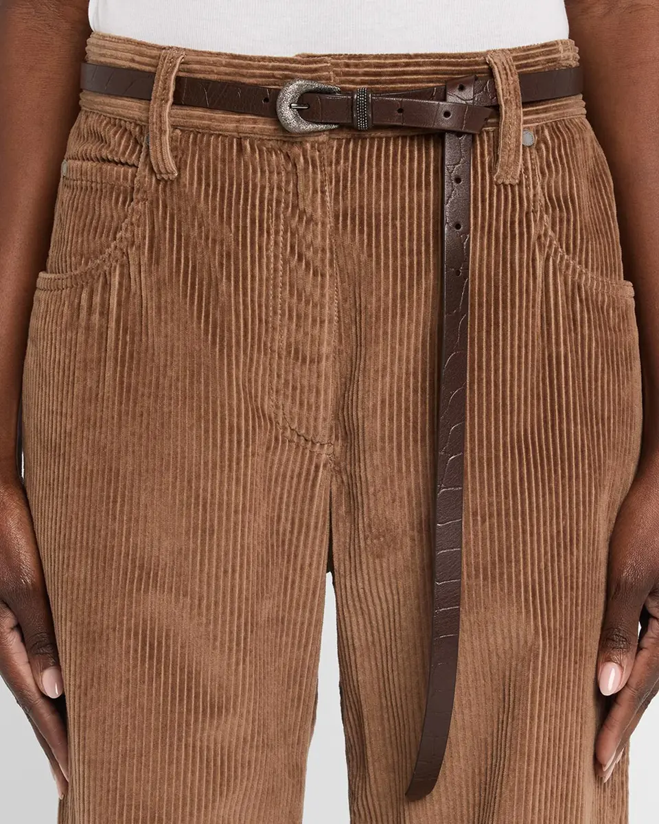 Brunello Cucinelli Long Croc-Embossed Leather Belt | Thumbnail 2