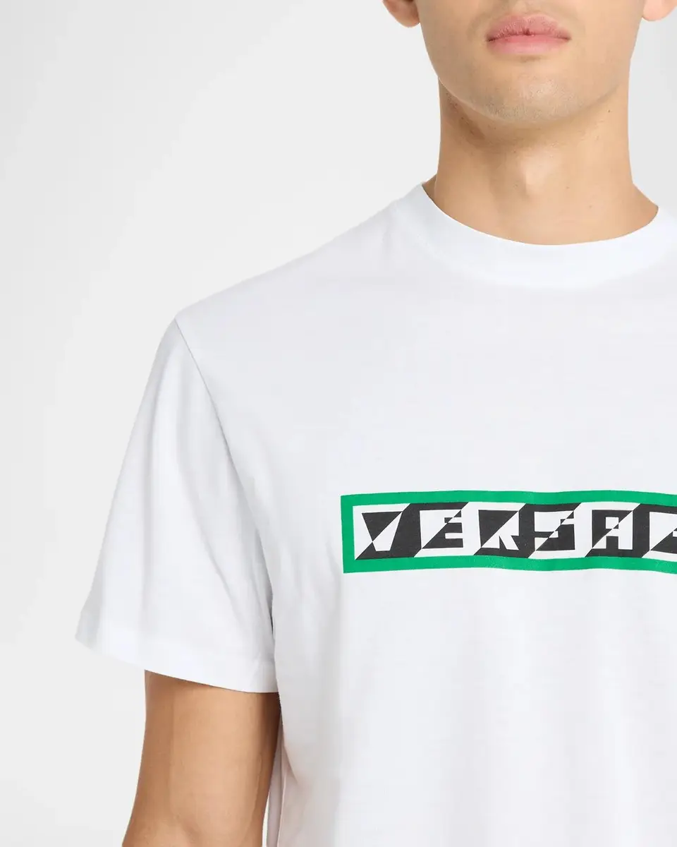 Versace Men's Cotton Graphic Logo Crewneck T-Shirt | Thumbnail 5 Versace Men's Cotton Graphic Logo Crewneck T-Shirt | Thumbnail 5