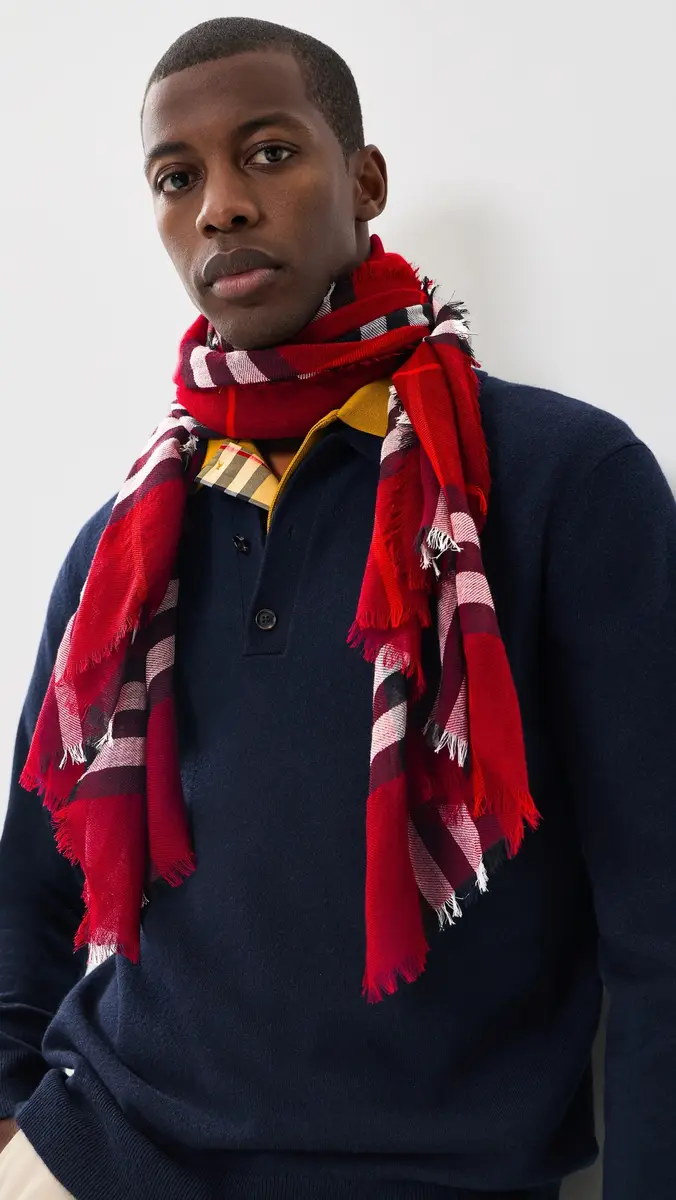 Burberry Wide Check Wool Scarf | Thumbnail 4 Burberry Wide Check Wool Scarf | Thumbnail 4