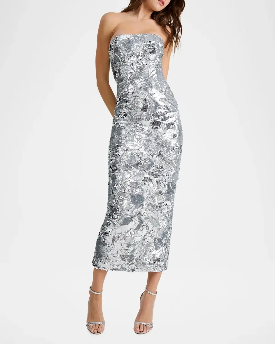 HELSI Leslie Strapless Sequin Column Gown | Thumbnail 2 HELSI Leslie Strapless Sequin Column Gown | Thumbnail 2