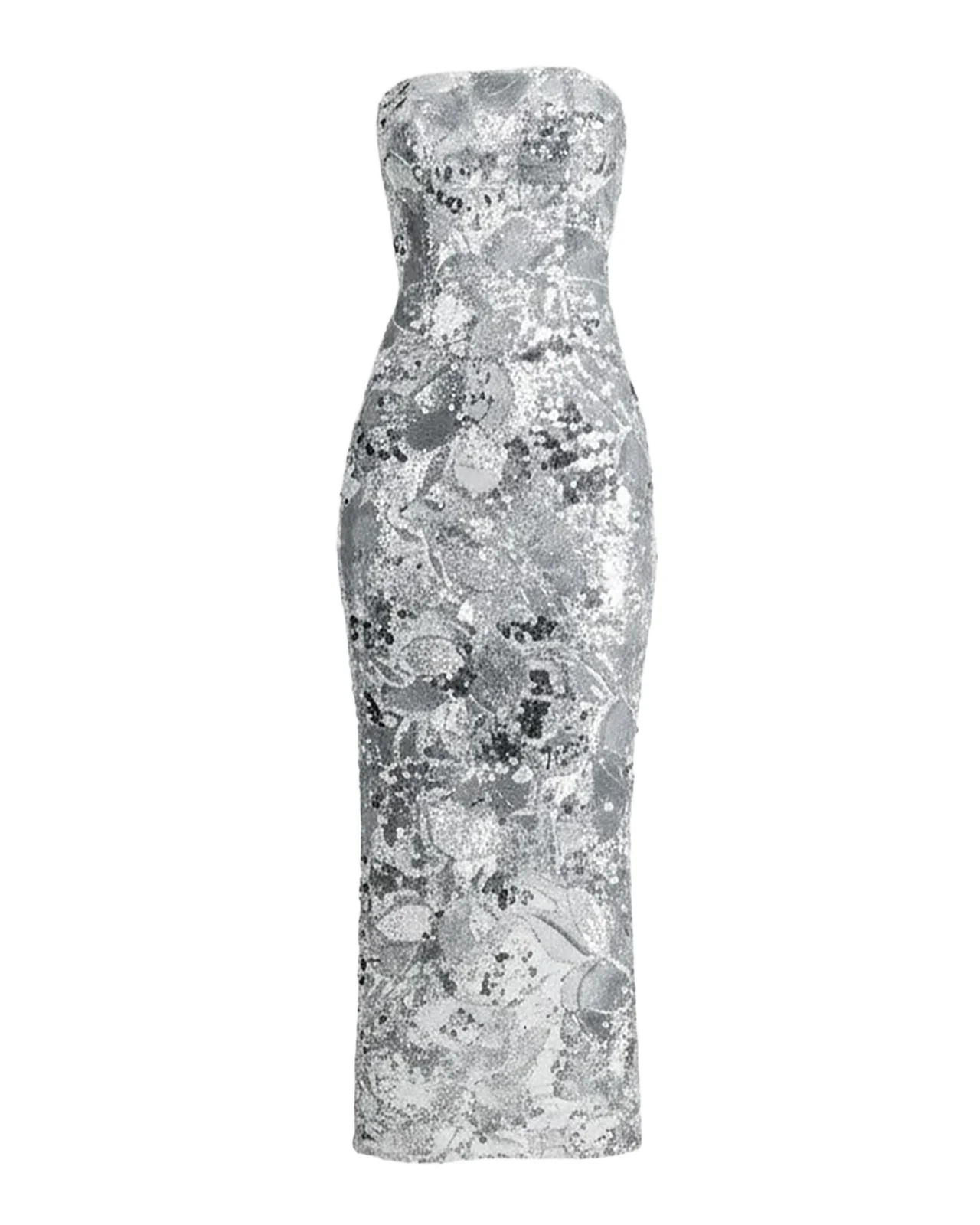 Leslie Strapless Sequin Column Gown
