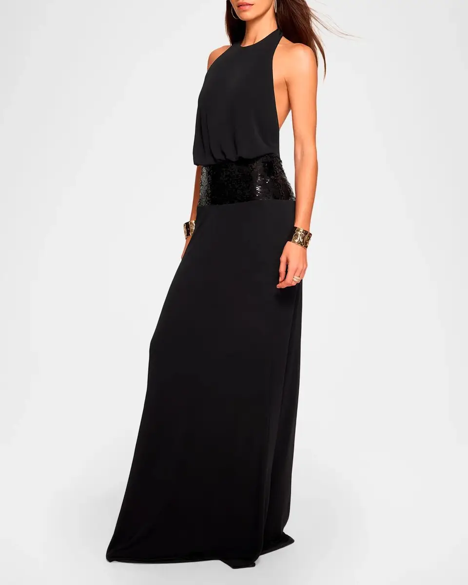 Ramy Brook Theresa Sequined Halter Gown | Thumbnail 2 Ramy Brook Theresa Sequined Halter Gown | Thumbnail 2