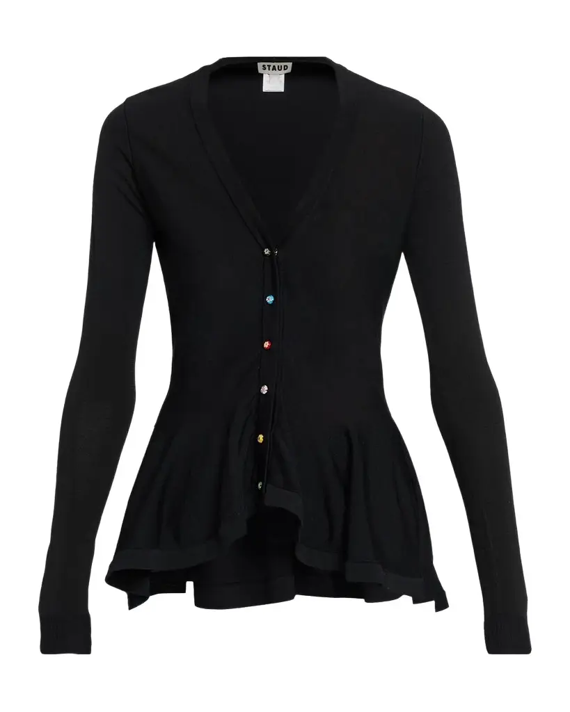 Staud Jamie Peplum Button Top