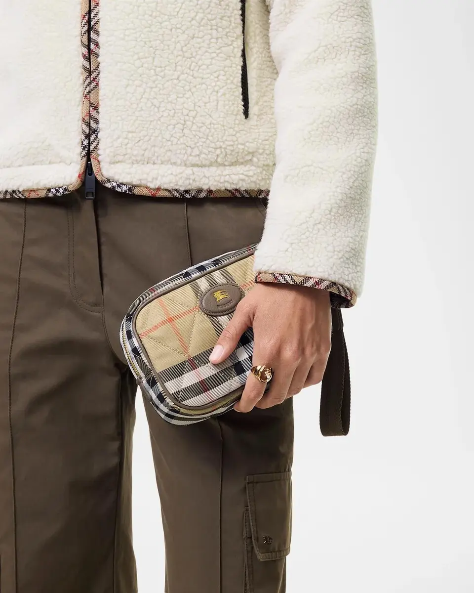 Burberry Horseshoe Quilted Check Wristlet Pouch Bag | Thumbnail 2 Burberry Horseshoe Quilted Check Wristlet Pouch Bag | Thumbnail 2