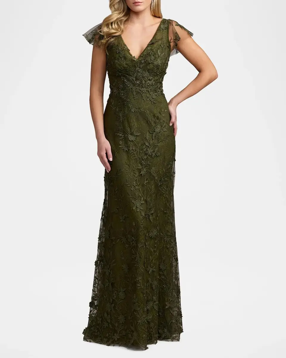 Mac Duggal Floral Appliqué Tulle Gown | Thumbnail 2 Mac Duggal Floral Appliqué Tulle Gown | Thumbnail 2