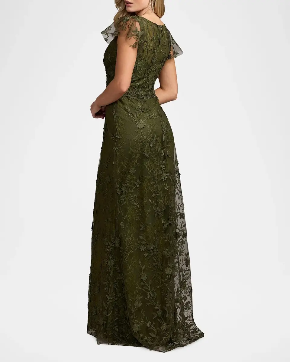 Mac Duggal Floral Appliqué Tulle Gown | Thumbnail 3 Mac Duggal Floral Appliqué Tulle Gown | Thumbnail 3