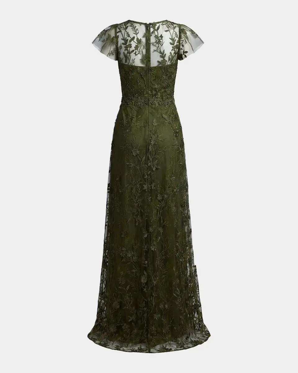Mac Duggal Floral Appliqué Tulle Gown | Thumbnail 5 Mac Duggal Floral Appliqué Tulle Gown | Thumbnail 5