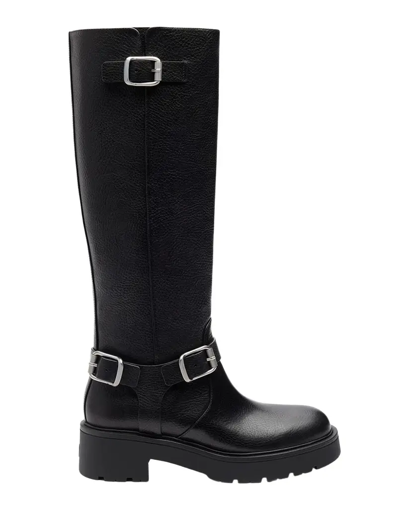 Stuart Weitzman Ren Moto Leather Knee-High Boots | Image 1 Stuart Weitzman Ren Moto Leather Knee-High Boots | Image 1
