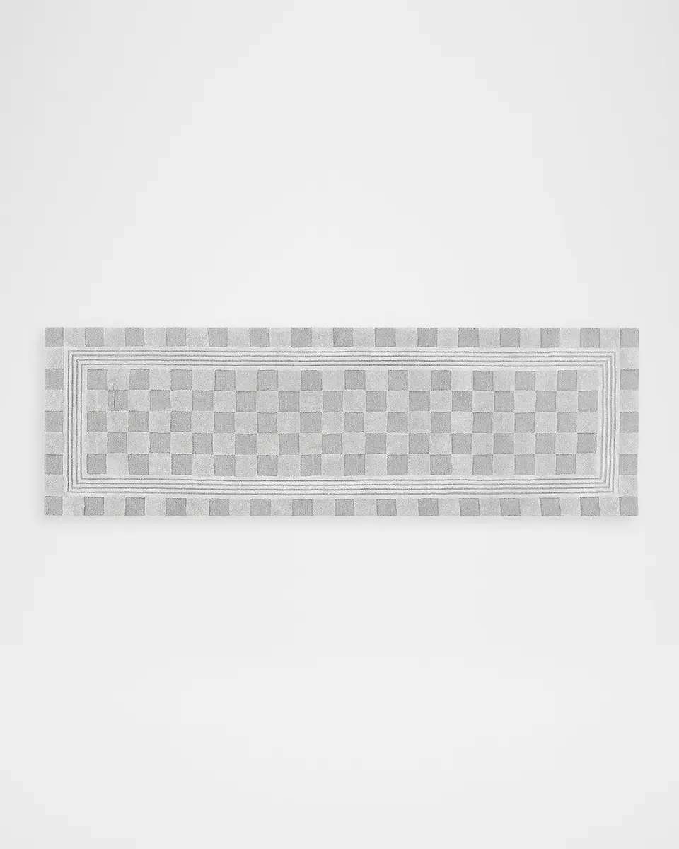 MacKenzie-Childs Light Grey Tonal Check Runner, 3 ' x 8 ' | Thumbnail 2 MacKenzie-Childs Light Grey Tonal Check Runner, 3 ' x 8 ' | Thumbnail 2