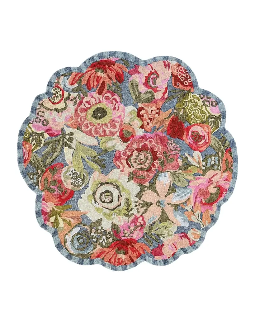 MacKenzie-Childs Sea Garden Floral Rug, 6 ' Round