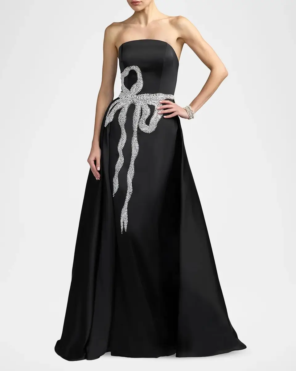 Mac Duggal Evening Strapless Satin Gown | Thumbnail 2