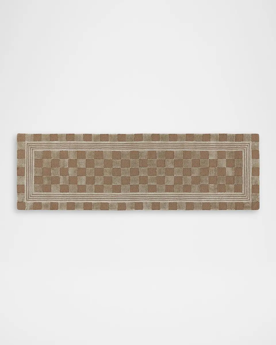 MacKenzie-Childs Mocha Tonal Check Runner, 3 ' x 8 ' | Thumbnail 2 MacKenzie-Childs Mocha Tonal Check Runner, 3 ' x 8 ' | Thumbnail 2