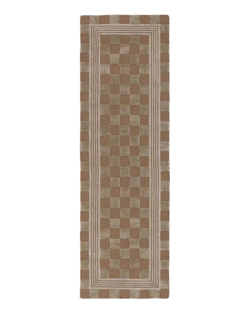 MacKenzie-Childs Mocha Tonal Check Runner, 3 ' x 8 ' | Image 1 MacKenzie-Childs Mocha Tonal Check Runner, 3 ' x 8 ' | Image 1