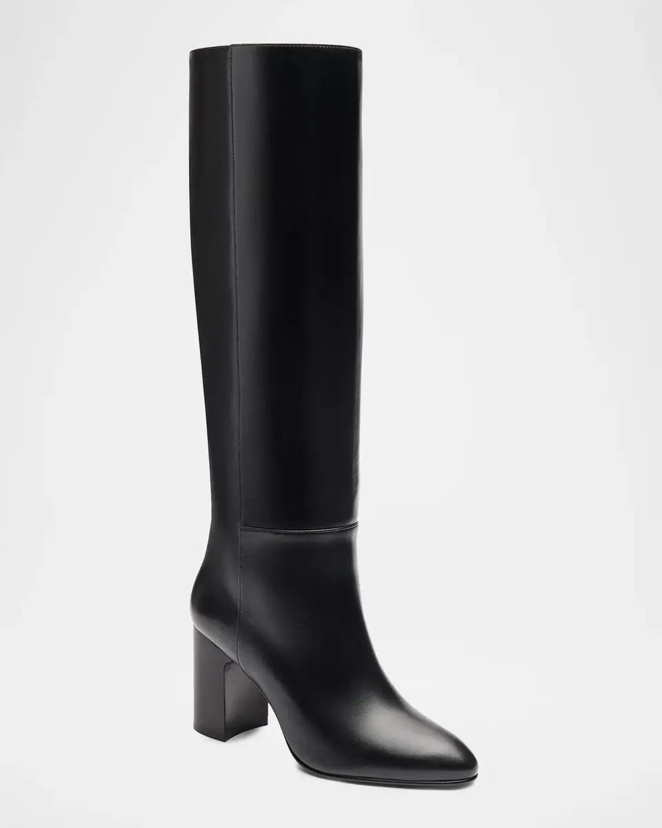 Stuart Weitzman 85mm Mulberry Leather Knee-High Boots | Thumbnail 2