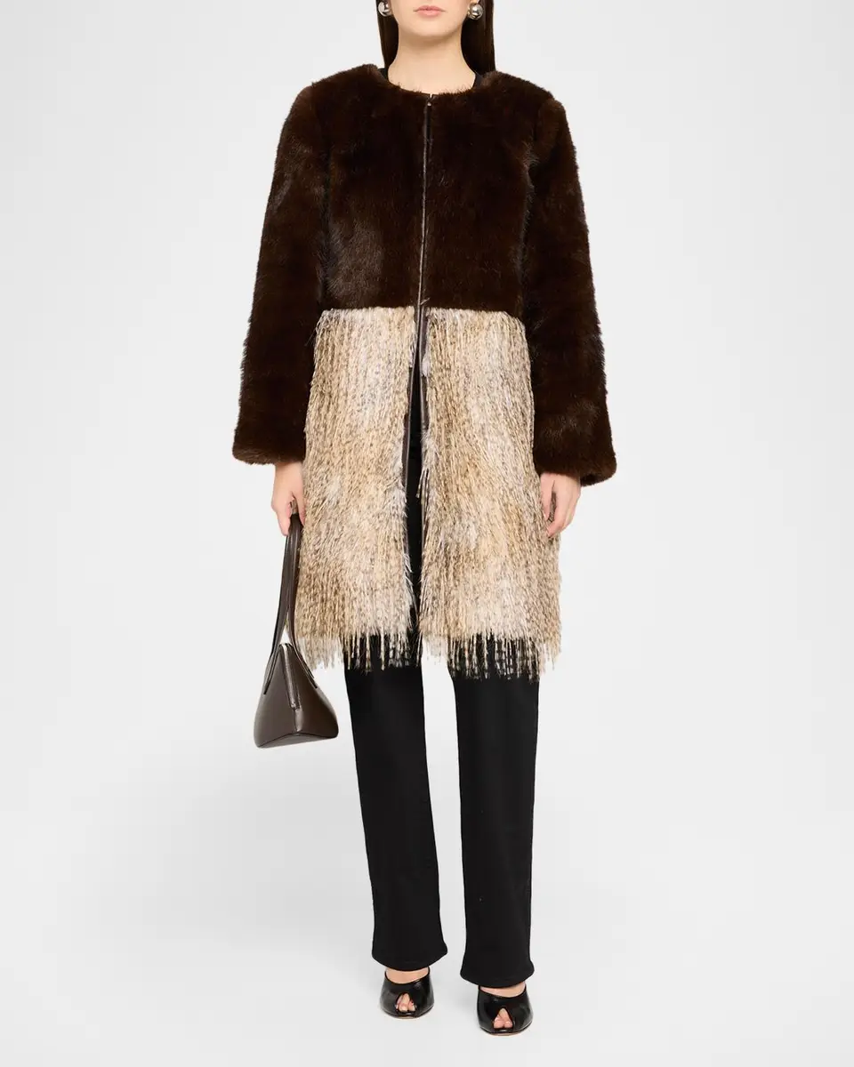 Ramy Brook Beverly Colorblocked Faux-Fur Jacket | Thumbnail 2 Ramy Brook Beverly Colorblocked Faux-Fur Jacket | Thumbnail 2
