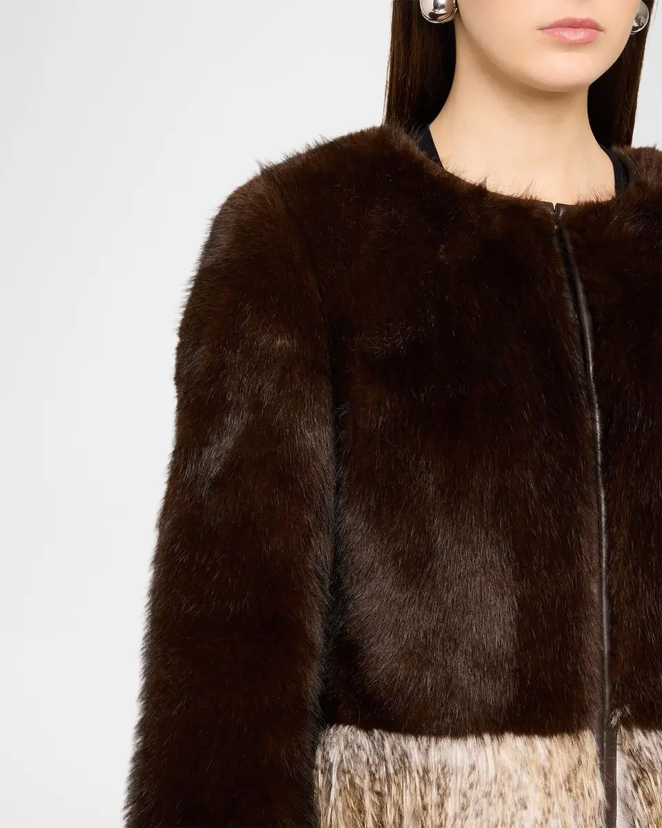 Ramy Brook Beverly Colorblocked Faux-Fur Jacket | Thumbnail 5 Ramy Brook Beverly Colorblocked Faux-Fur Jacket | Thumbnail 5
