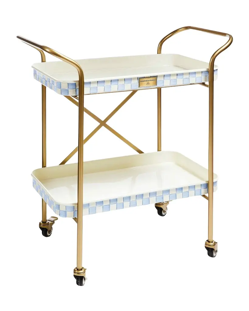 MacKenzie-Childs Sky Check 2-Tier Kitchen Cart