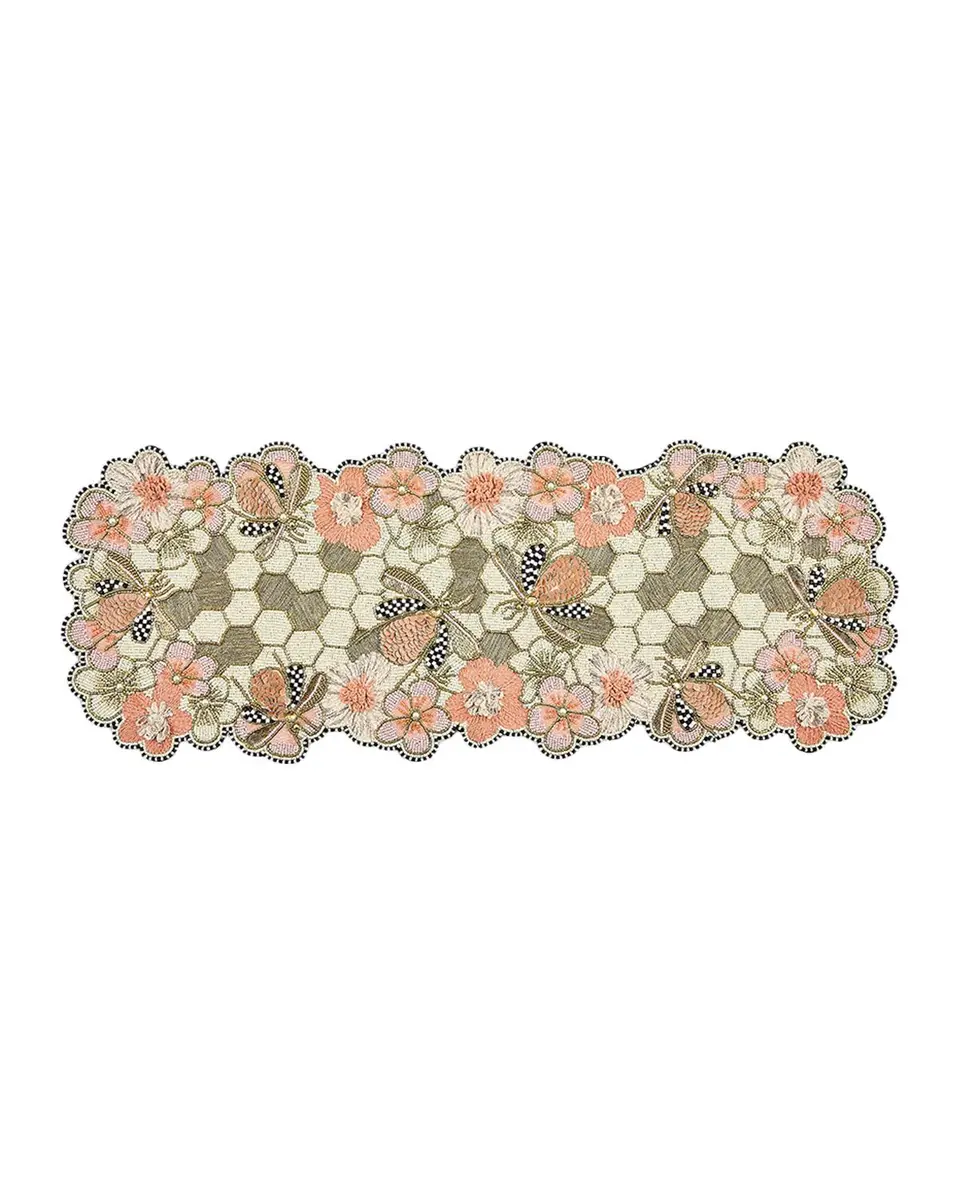 MacKenzie-Childs Cherry Blossom Bee Beaded Table Runner | Thumbnail 3 MacKenzie-Childs Cherry Blossom Bee Beaded Table Runner | Thumbnail 3