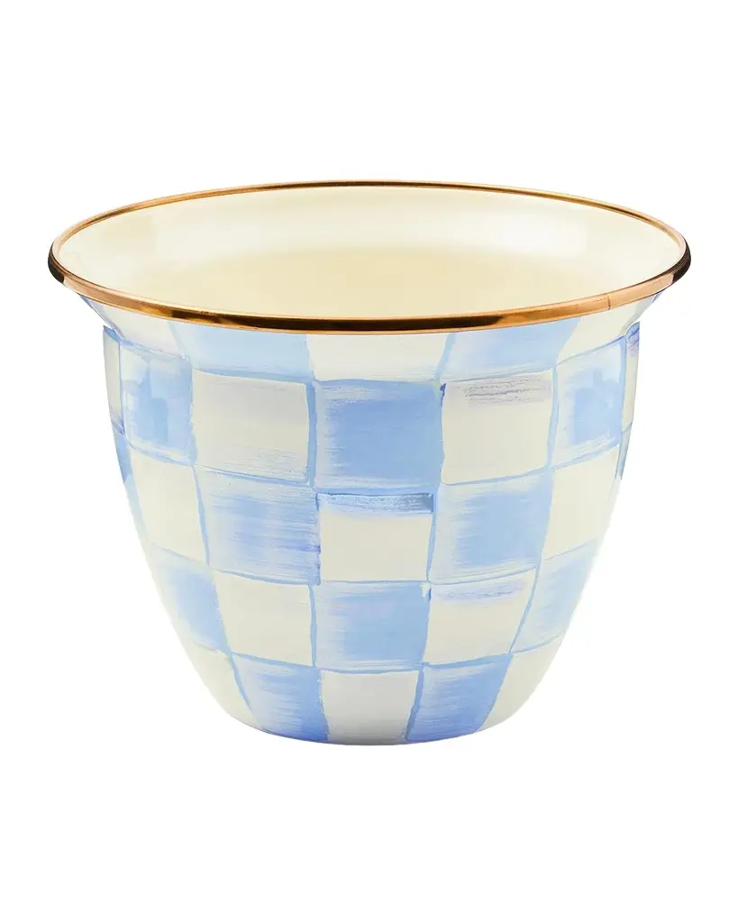 MacKenzie-Childs Sky Check Large Flower Pot