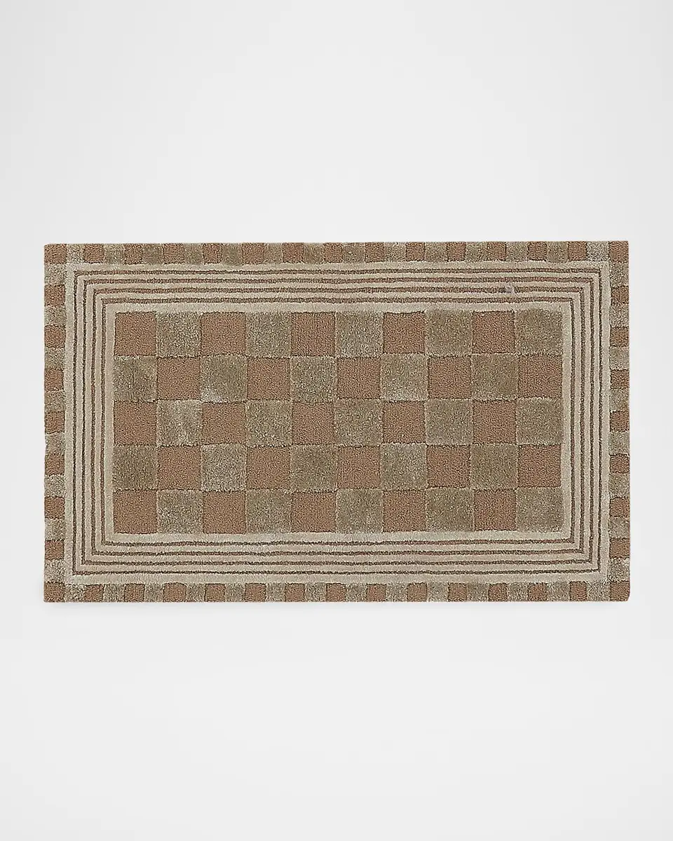 MacKenzie-Childs Mocha Tonal Check Rug, 2 ' x 4 ' | Thumbnail 2 MacKenzie-Childs Mocha Tonal Check Rug, 2 ' x 4 ' | Thumbnail 2