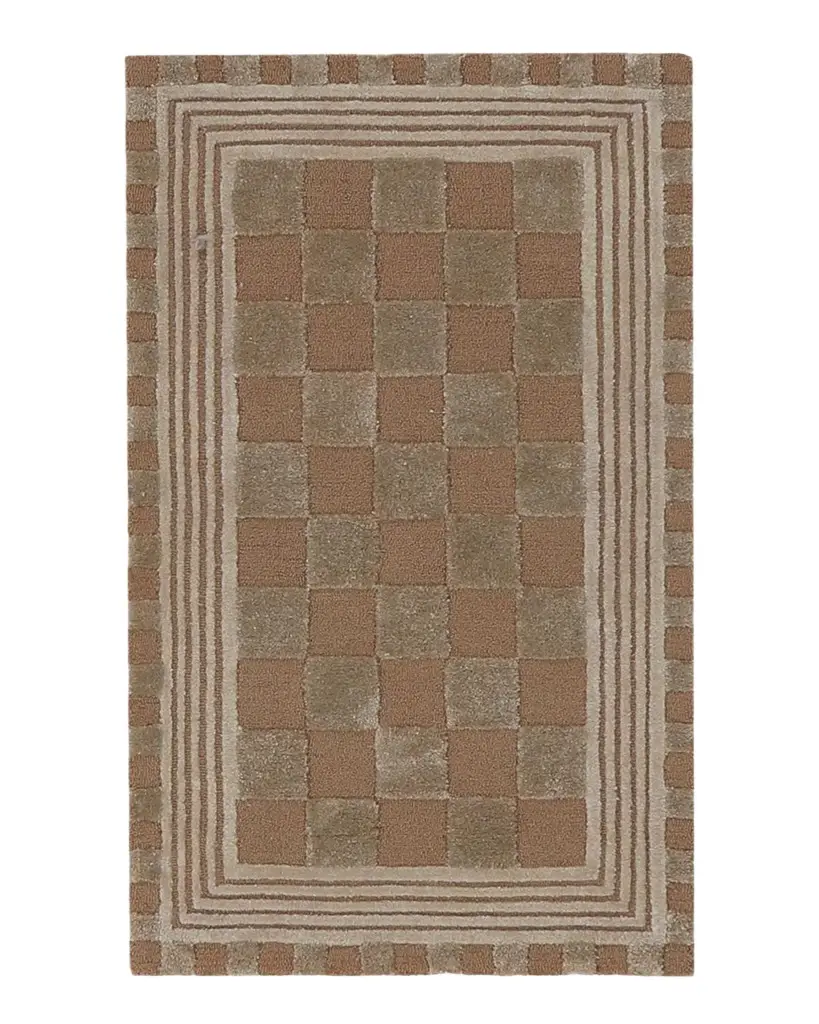 MacKenzie-Childs Mocha Tonal Check Rug, 2 ' x 4 ' | Image 1 MacKenzie-Childs Mocha Tonal Check Rug, 2 ' x 4 ' | Image 1