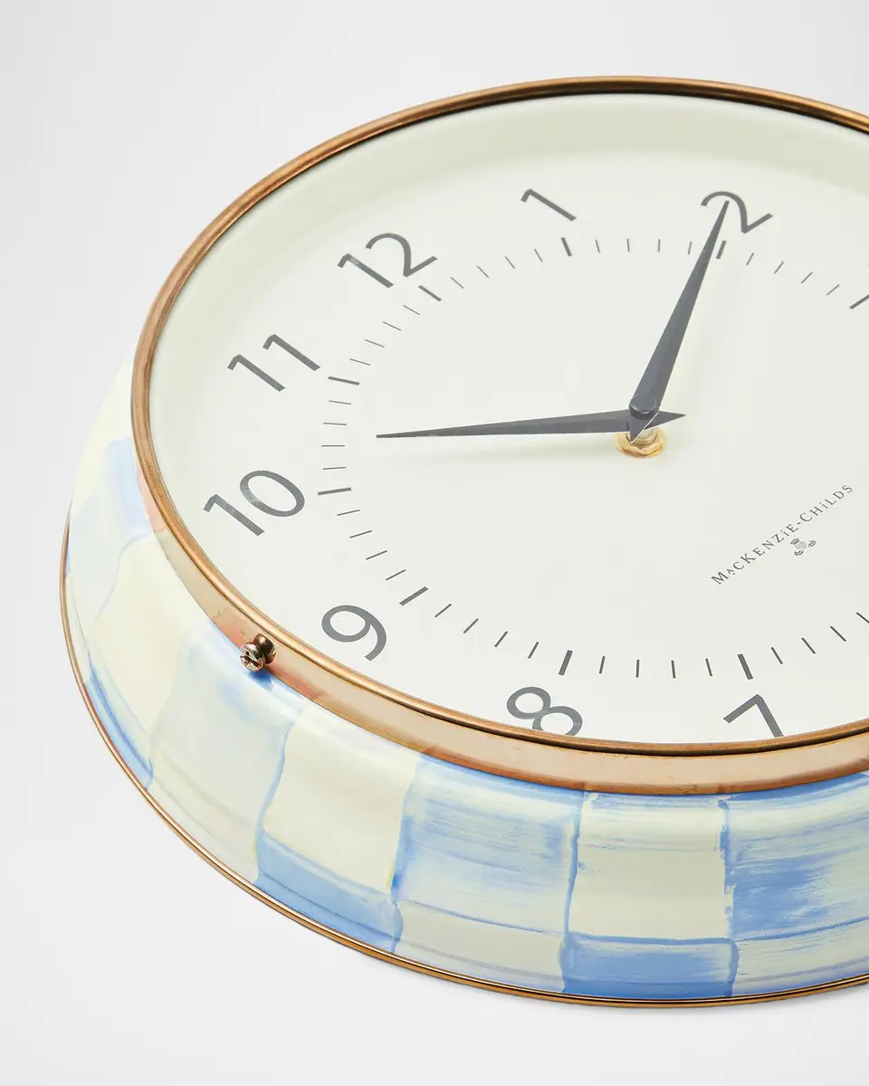 MacKenzie-Childs Sky Check School Clock | Thumbnail 2 MacKenzie-Childs Sky Check School Clock | Thumbnail 2