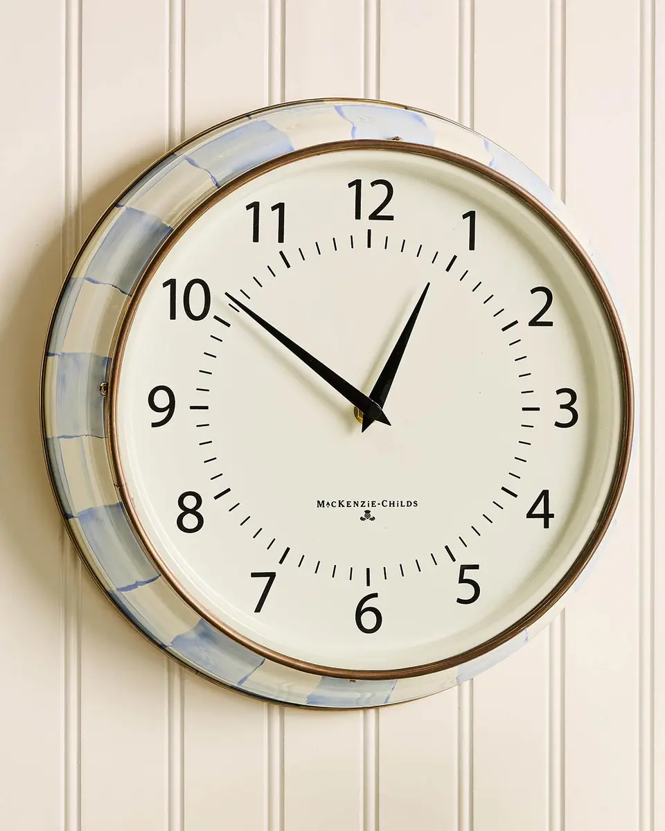 MacKenzie-Childs Sky Check School Clock | Thumbnail 3 MacKenzie-Childs Sky Check School Clock | Thumbnail 3