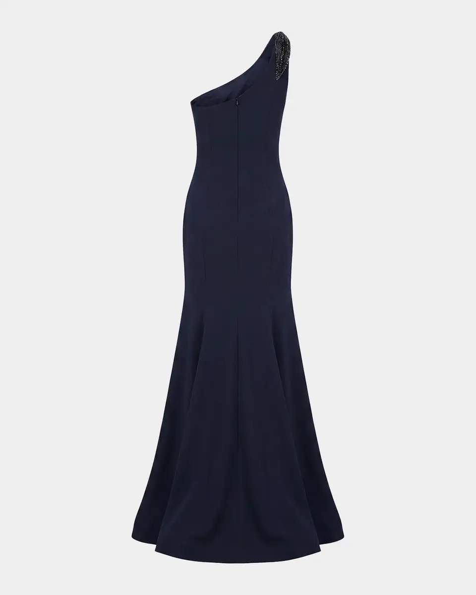 Mac Duggal Seamed Crepe One-Shoulder Gown | Thumbnail 5 Mac Duggal Seamed Crepe One-Shoulder Gown | Thumbnail 5