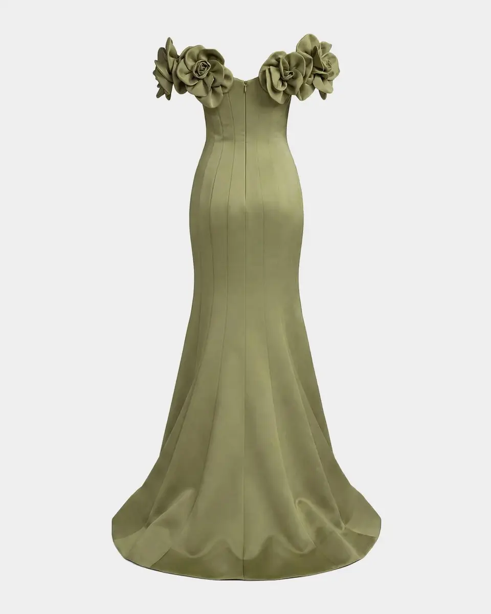 Mac Duggal Embellished Satin Off-Shoulder Trumpet Gown | Thumbnail 5 Mac Duggal Embellished Satin Off-Shoulder Trumpet Gown | Thumbnail 5