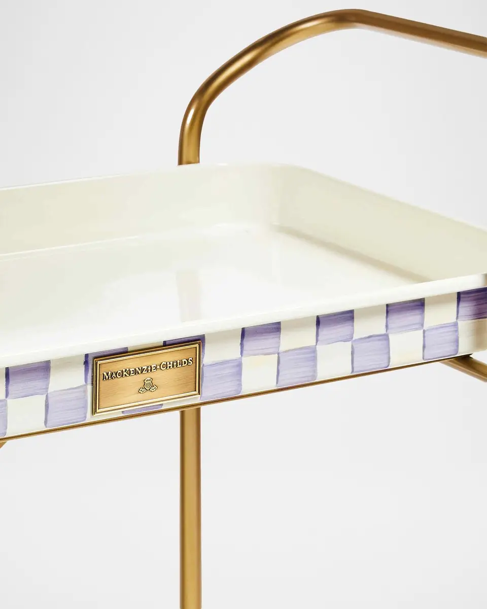 MacKenzie-Childs Sky Check 2-Tier Kitchen Cart | Thumbnail 2 MacKenzie-Childs Sky Check 2-Tier Kitchen Cart | Thumbnail 2
