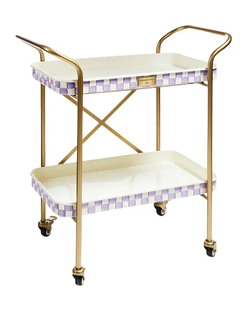 MacKenzie-Childs Sky Check 2-Tier Kitchen Cart